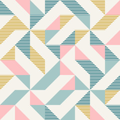 Abstract geometry in retro colors, diamond shapes geo pattern