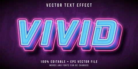 Wall Mural - editable text effect - vivid neon lights style