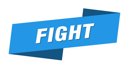 Canvas Print - fight banner template. fight ribbon label sign