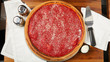 A Chicago style deep dish pizza pie