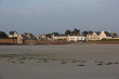 Stone houses on a Brittany beach, France
