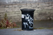 Graffitis on trash can