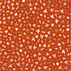 Wall Mural - Terrazzo seamless pattern. Vector ditsy background with small scatter dots.