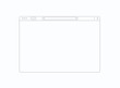 © viktoria_ngm - Browser template outline with blank place for website. Internet page concept for desktop, pad and smartphone. Minimalistic clean browser window in line style. Abstract vector mockup.