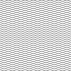 Wall Mural - seamless wavy line pattern. black horizontal lines. horizontally seamless. vector illustration.
