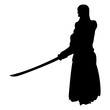 swordsman martial artist stance silhouette