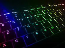 Low Profile Backlit Keyboard. Rainbow Colors Backlight
