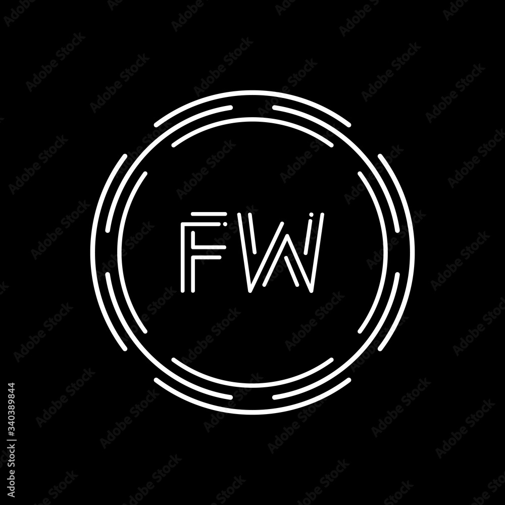 Initial Letter FW Logo Design Vector Template. Creative Linked ...