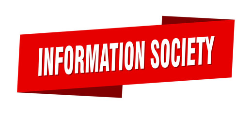 Wall Mural - information society banner template. information society ribbon label sign