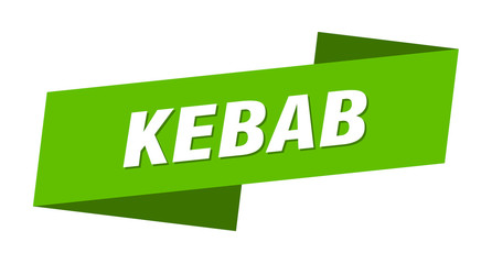 Wall Mural - kebab banner template. kebab ribbon label sign