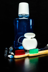 Dental and oral care products. Hygiene of teeth and oral cavity.