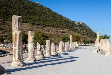 The ruins of the ancient city of Ephesus in Turkey.