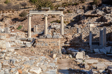 The ruins of the ancient city of Ephesus in Turkey.