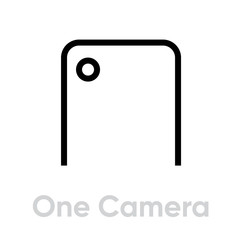 Wall Mural - One Camera Phone icon. Editable line vector.