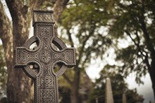 GLASNEVIN CEMETERY, Old Graveyard With Celtic Cross Gravestones , Celtic Cross Dublin Ireland