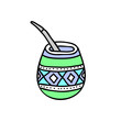 Yerba mate tea doodle icon