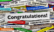 © iQoncept - Congratulations Headlines Good News Announcement Big Winner 3d Illustration