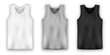 © smth.design - Set of tank top in white, gray and black colors. Men vest underwear.