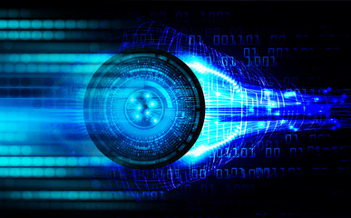 Blue eye cyber circuit future technology concept background