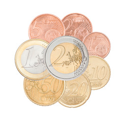 Sticker - full set of Euro coins