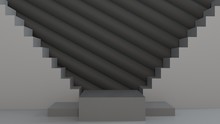 3d Gray Black Cylinder Podium Minimal Studio Background. Abstract 3d Geometric Shape Object Illustration Render.