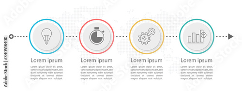 Cuadros en Lienzo Timeline circle infographic template 4 options or steps.