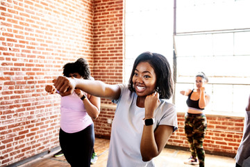 Wall Mural - People in an aerobics class