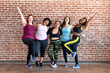 Diverse womens fitness class