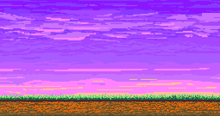 Landscape page pixel game, underground and grass