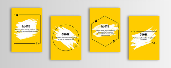 Popular Motivational Quote box frame, big set. Quote box icon. Texting quote boxes. design boxes quotation bubble blog quotes symbols. Creative vector banner illustration