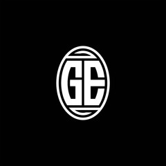 GE monogram logo isolated on oval rotate shape