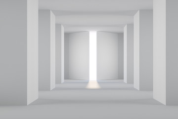 Wall Mural - Open door in empty white room, opportunity