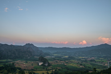 Wall Mural - Traveling to see the sea of mist and sunrise in the morning at the view of Phu Lanka, Phayao Province, Thailand