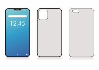 mobile interface wallpaper design. template phone case. case for smartphone.