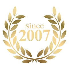 Wall Mural - Year 2007 gold laurel wreath vector isolated on a white background 