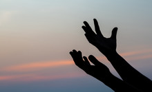 Human Hands Open Palm Up Worship.