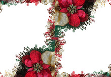 Christmas Frame With Holly And Berries