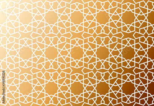 Abstract vector background. Islamic traditional girih tile symbol seamless pattern. Authentic oriental persian style. Arabian eastern geometric motif. Moroccan mosaic tile. 