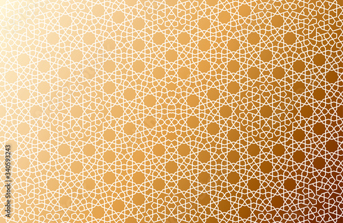 Traditional arabic islamic girih seamless ornament pattern. Eastern oriental persian motif. Authentic arabian style. Muslim symbol. Abstract east background. Moroccan geometric mosaic tile. 