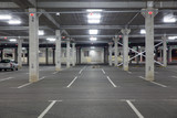 Fototapeta  - Empty car Parking in the shopping center during pandemic