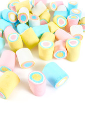 Sticker - colorful marshmallow isolated on white