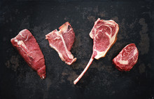 Variety Of Raw Beef Meat For Grilling