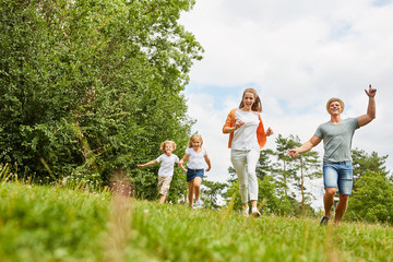 Wall Mural - Family and children in summer vacation