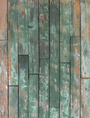 Wall Mural - old shabby green wooden wood plank background