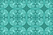 Green Art With Abstract Eastern Seamless Pattern