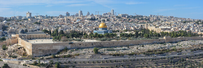 Panorama of the Old City in Jerusalem.