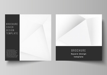 vector layout of two square covers design templates for brochure, flyer, magazine, cover design, boo