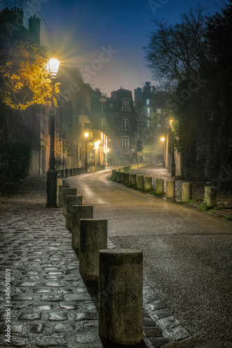Fototapeta mgła  ulica-noca