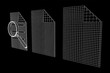 © newb1 - Document file with magnifying glass. Business search concept. Wireframe low poly mesh vector illustration