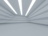 Fototapeta Przestrzenne - Bright clean interior. Empty open plan interior. 3D